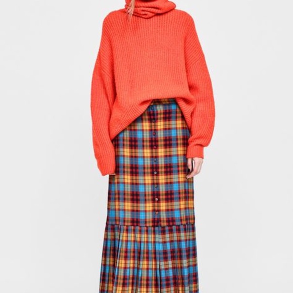 Zara checked midi skirt - Picture 3 of 4